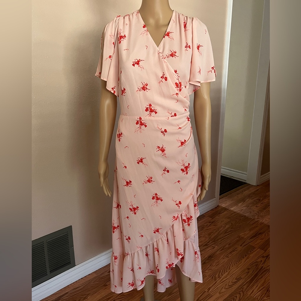 Chelsea 28 - Women's Pink and Red Floral Dress – Size XXL
